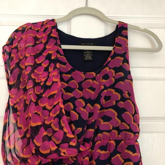 NWT MM Couture chiffon patterned dress - size XS - Picture 2 of 6